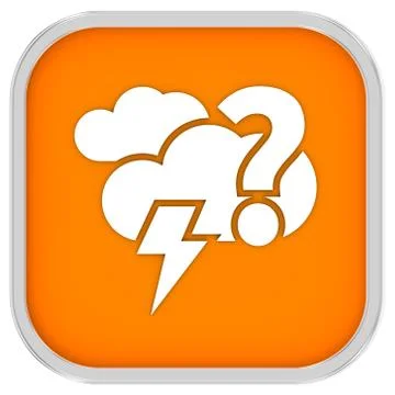 Likely mainly cloudy with possibility of lightning sign Illustrazione stock