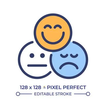 Likert scale pixel perfect line color icon Stock Illustration