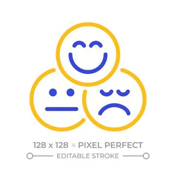 Likert scale pixel perfect two color line icon Stock Illustration