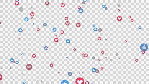 Likes and Hearts Overlay Stock Footage 251476312