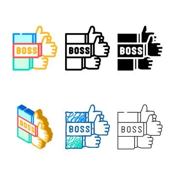 Likes for boss color icon vector modern Stock Illustration