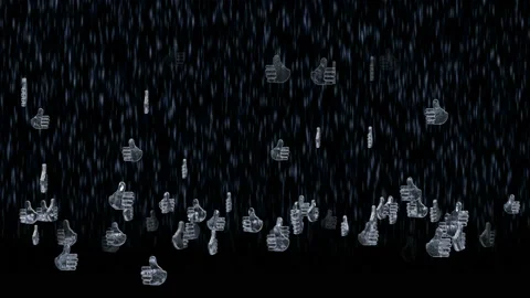 Likes. Chrome symbols.Rain of objects that fall and bounce off the ground Stock Footage 155732361