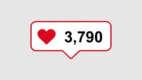 Likes Counter Icon Animation with Alpha Channel Stock Footage 339792354