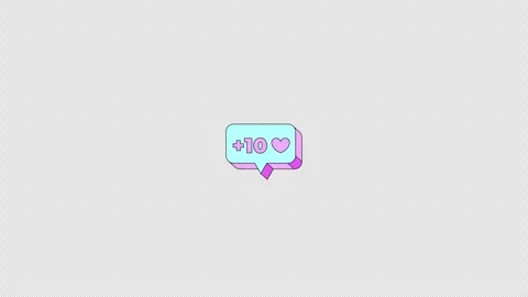 Likes counter popup alert bubble neubrutalism UI element animation Stock Footage 336186661