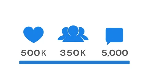 Likes followers comments progress bar social media, mass auditory internet Stock Footage 315475455
