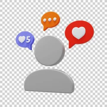 Likes, messages from the user..Subscriber notification icon. Stock Illustration