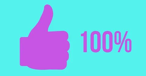 Likes progress with thumbs up shape and increasing percentage 4k Illustrazione stock