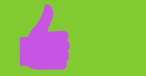 Likes progress with thumbs up symbol in pink on bright green background 4k Stock Illustration