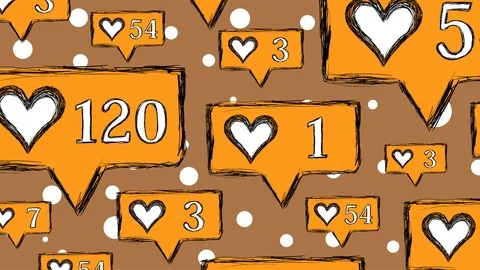 Likes set orange on brown Stock Footage 113680609