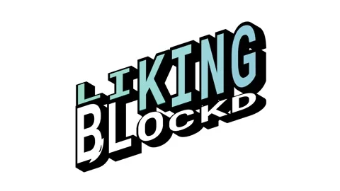 LIKING vs BLOCKD, 3D Text Animation in Isometric View with Opposite Word Motion Stock Footage 314263643