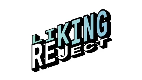 LIKING vs REJECT, 3D Text Animation in Isometric View with Opposite Word Motion Stock Footage 314263631