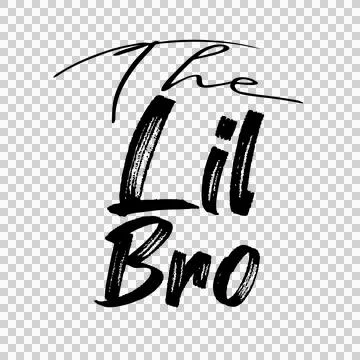 The Lil Bro Brush Script Text lettering black white Illustrazione stock