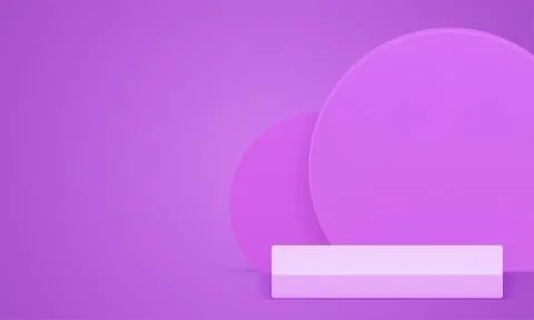 Lilac 3d squared podium with circle wall background for show realistic vector イラスト素材