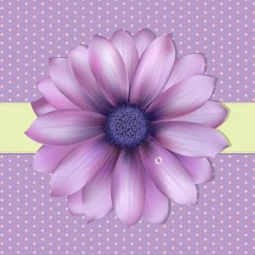 Lilac background with gerber Stock Illustration