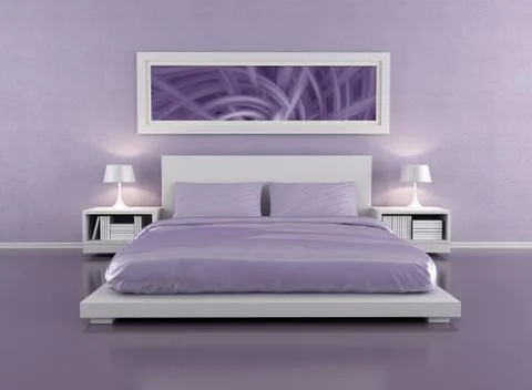 Lilac bedroom Stock Illustration