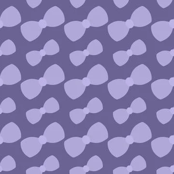 Lilac bow. Repeating pattern. Endless ornament of cute bow ties. Stock Illustration