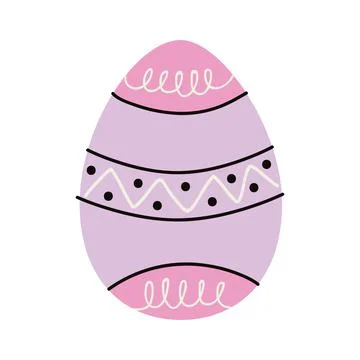 Lilac easter egg painted Stock Illustration