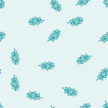 Lilac flower spring glyph seamless pattern Stock Illustration
