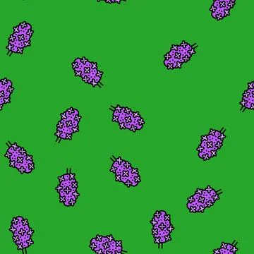 Lilac flower spring vector seamless pattern 스톡 일러스트