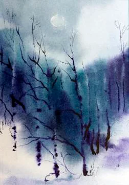 Lilac forest Stock Illustration