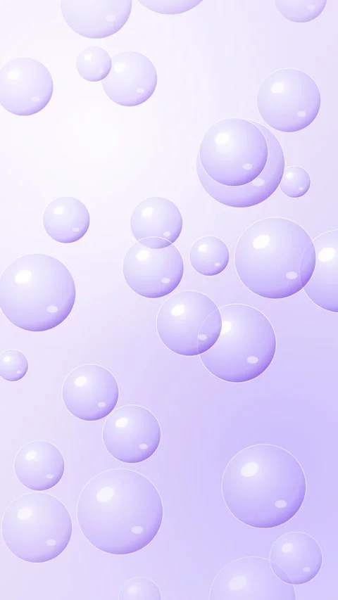 Lilac Glossy Bubbles Rising Vertical Seamless Loop Animated Background For Stock Footage 344007292