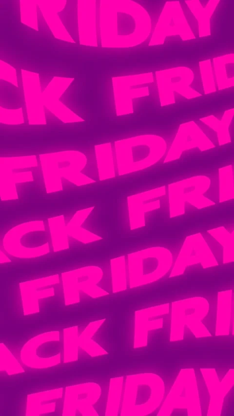 Lilac glow wavy text Black Friday on purple background. Vertical 4K video Stock Footage 291406084