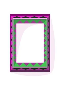 Lilac green angular frame in op art style Stock Illustration