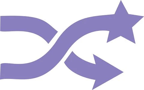 Lilac interlaced wavy flexible arrows icon symbol Stock Illustration