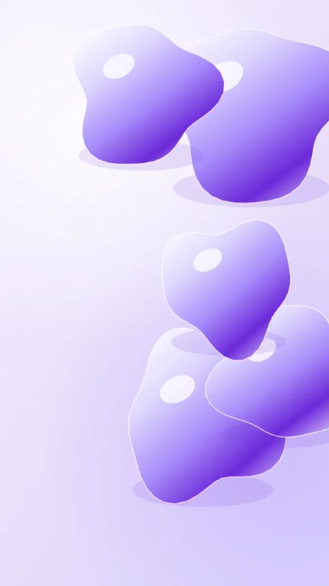 Lilac Liquid Chrome Blobs Flowing Vertical Seamless Loop Animated Background Stock Footage 344007287