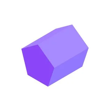 Lilac Pentagonal Geometric Figure, White Backdrop Stock Illustration