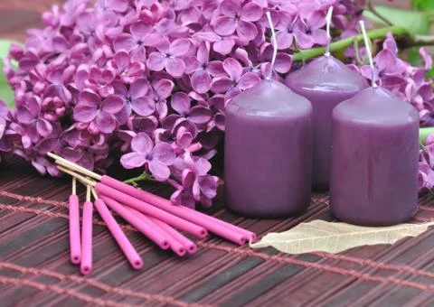 Lilac perfume Stock Photos