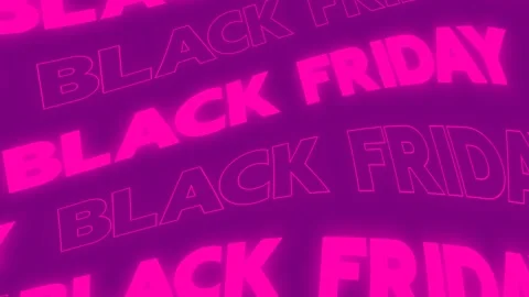 Lilac pink glow wavy text Black Friday on purple Video stock 304716618