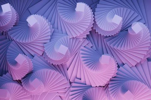 Lilac pink spirals pattern, gradient abstract geometric background. Purple fa Stock Illustration