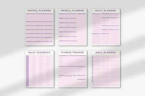 Lilac Planner Set Stock Illustration