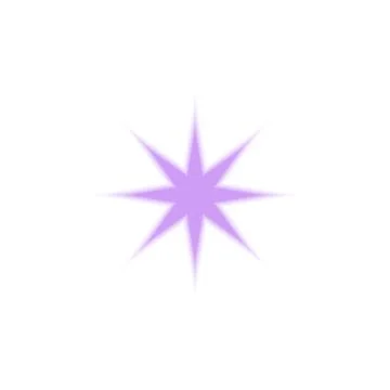 Lilac sparkle star shape Y2K gradient blurred vector element, soft snowflake 스톡 일러스트