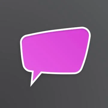 Lilac speech bubble for talk at trapezoidal shape Illustrazione stock