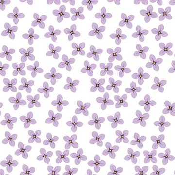 Lilac spring blossom surface design. Floral seamless pattern vector illustrat Illustrazione stock