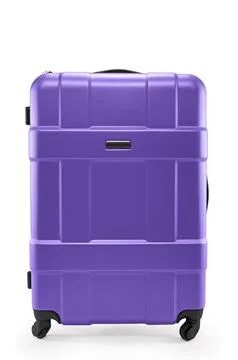 Lilac suitcase plastic Stock Photos