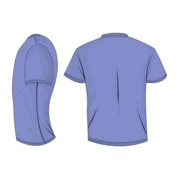 Lilac t-shirt template in back and side views Stock Illustration