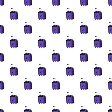 Lilac travel suitcases seamless pattern for vacation and journey Illustration