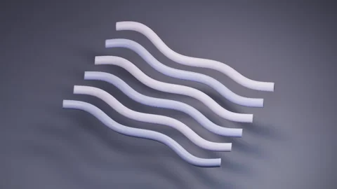 Lilac Tubes Flowing in Parallel Waves 库存影片 348045814