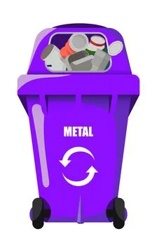 Lilac vector trash bin for metal Stock Illustration