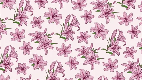 Lilies background on a seamless loop Stock Footage 316619998
