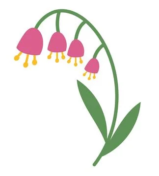 Lilies of the valley. Flower element. Vector flat illustration. Stock Illustration