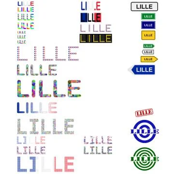Lille text design set Ilustração Stock