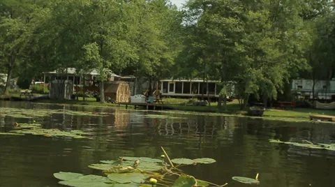 Lilly pads boat Stock Footage 41433123