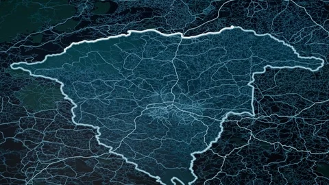 Lilongwe Malawi Glowing Digital Map Animation 4K Stock Footage 337914756