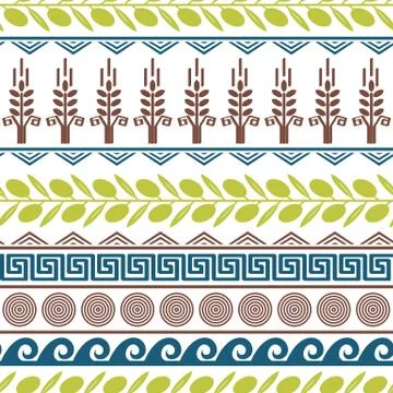 Lilting seamless pattern with olives Stockillustratie