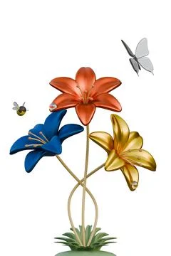 Lily Flower 3D Design Element Illustrazione stock