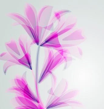 Lily flower abstract vector background, greeting card template Stock Illustration